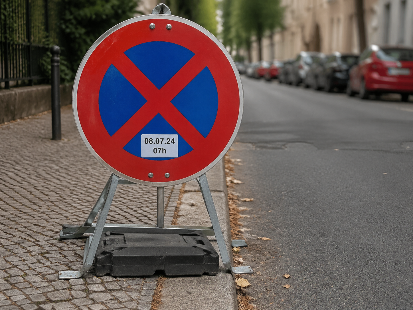 Halteverbotszone aufgestellt – Parkplatz für den Umzugswagen ist frei