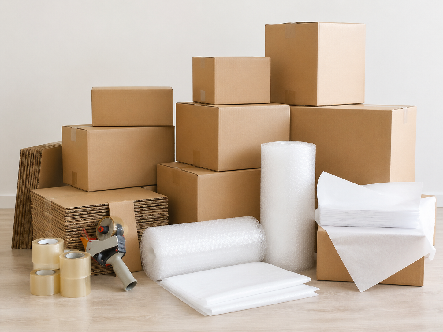 Verpackungsmaterial für den Umzug – Umzugskartons, Luftpolsterfolie und Klebeband